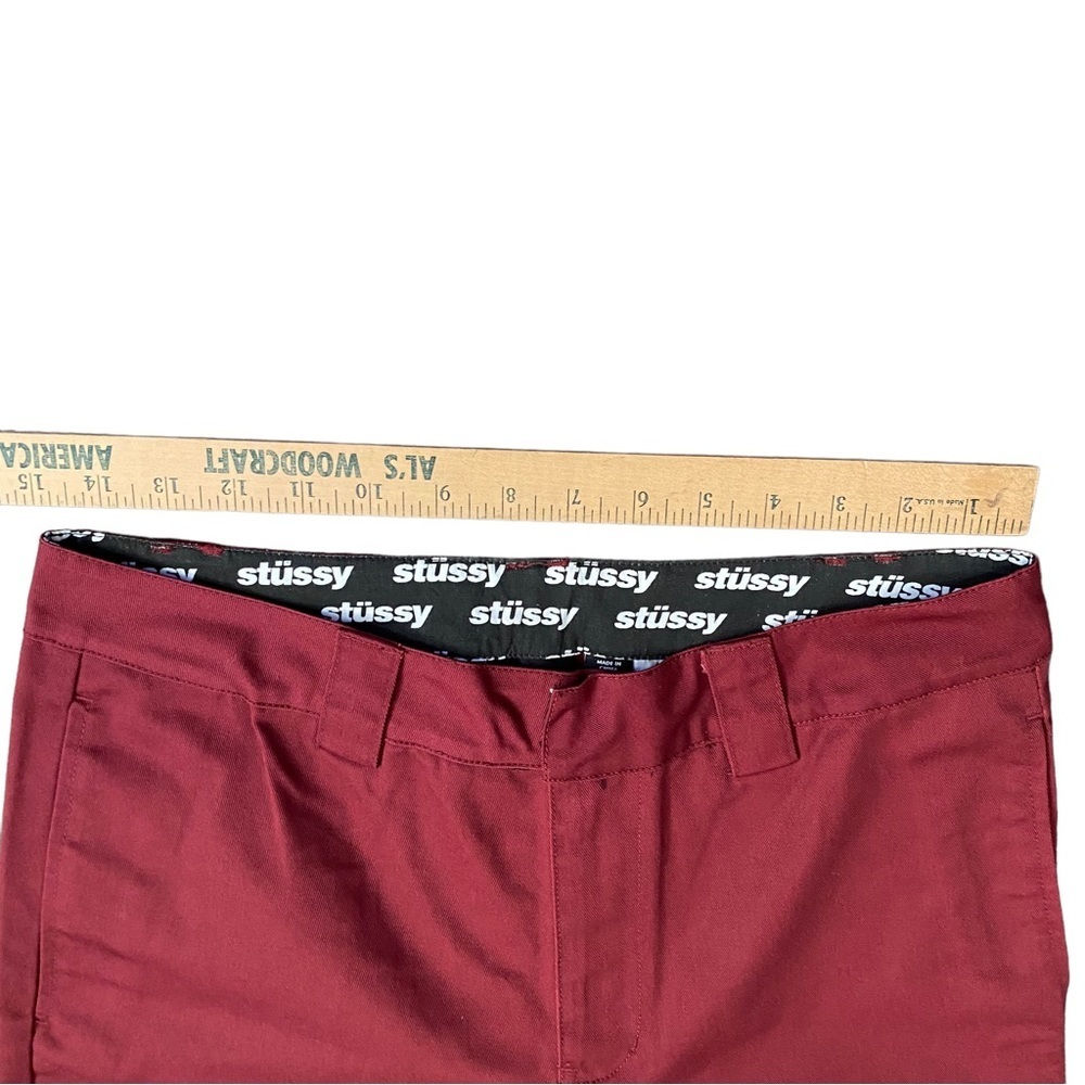 New with Tag Stussy Milo Work Pant Women’s Size 5 Measures 30*29 Flat Front Red - Picture 6 of 8